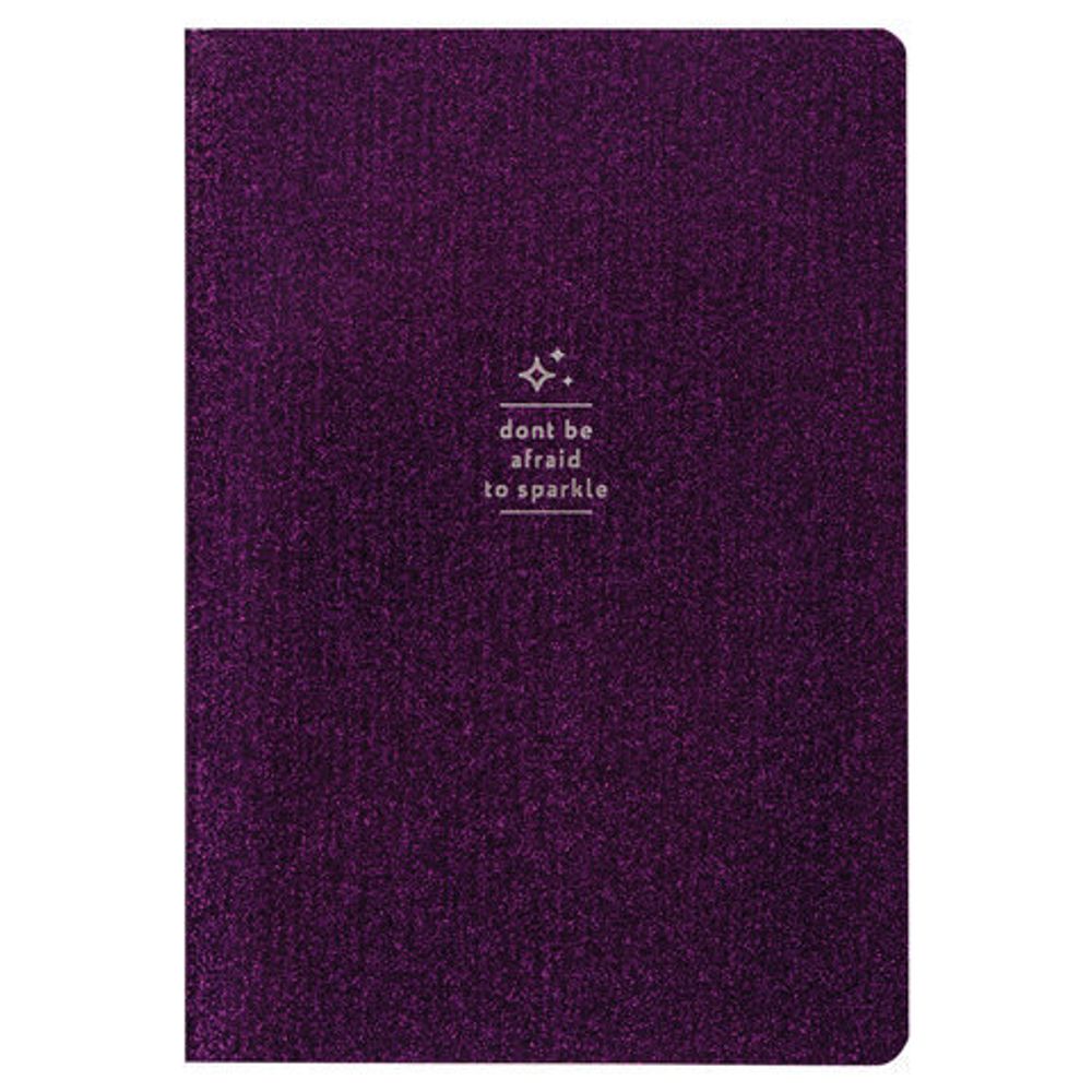 Тетрадь 48 л. в клетку обложка кожзам с блестками, сшивка, A5 (147х210мм), СИРЕНЕВЫЙ, BRAUBERG SPARKLE, 403853
