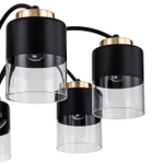 Светильник на штанге 7x40Вт E27, металл/стекло, черный/золото