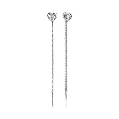 Серьги из серебра с фианитами