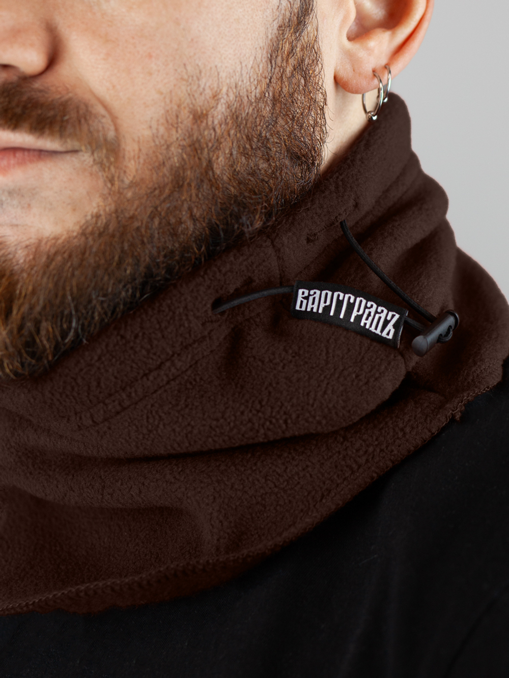 Бафф тёмно-коричневый флис