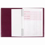 Телефонная книжка А5 (160х204 мм), STAFF, ПВХ, на евроспирали, 80 л., вырубной алфавит, бордовая, 120927