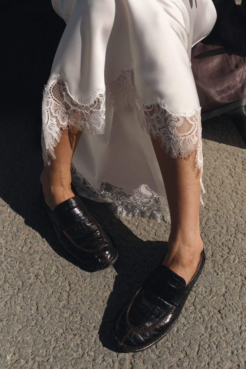 Юбка миди на резинке с кружевом wh