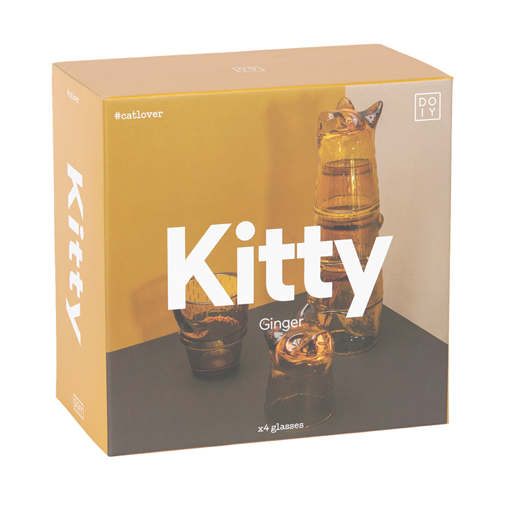 Набор из 4 стаканов kitty, имбирь