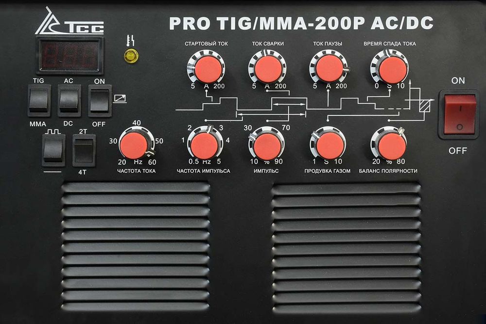 Аппарат TIG сварки алюминия TSS PRO TIG/MMA-200P AC/DC - [220В / 10-200А]