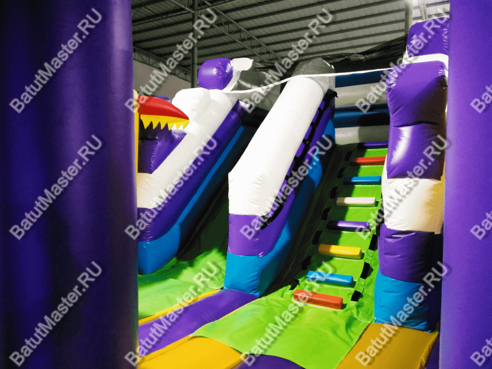 Коммерческий батут "Белый клык" с механизированной головой, размер 6*6*3,5 м