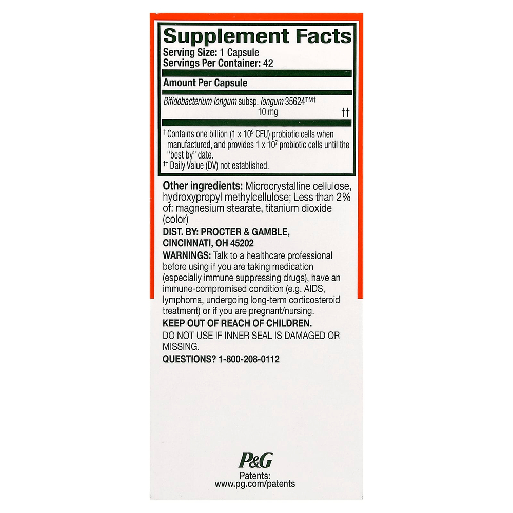 Align Probiotics, поддержка пищеварения 24/7, 42 капсулы (10 мг в 1 капсуле)