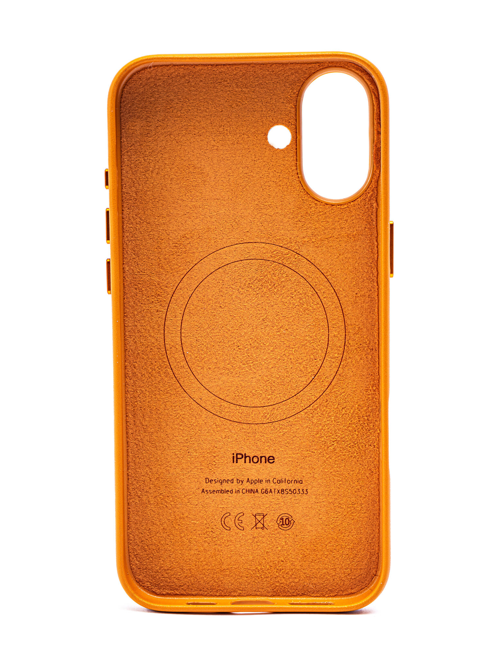 Кожаный чехол Leather Case на iPhone 16 Plus, Светло Коричневый