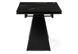Стеклянный стол Торвальд 140(200)х80х77 обсидиан / черный
