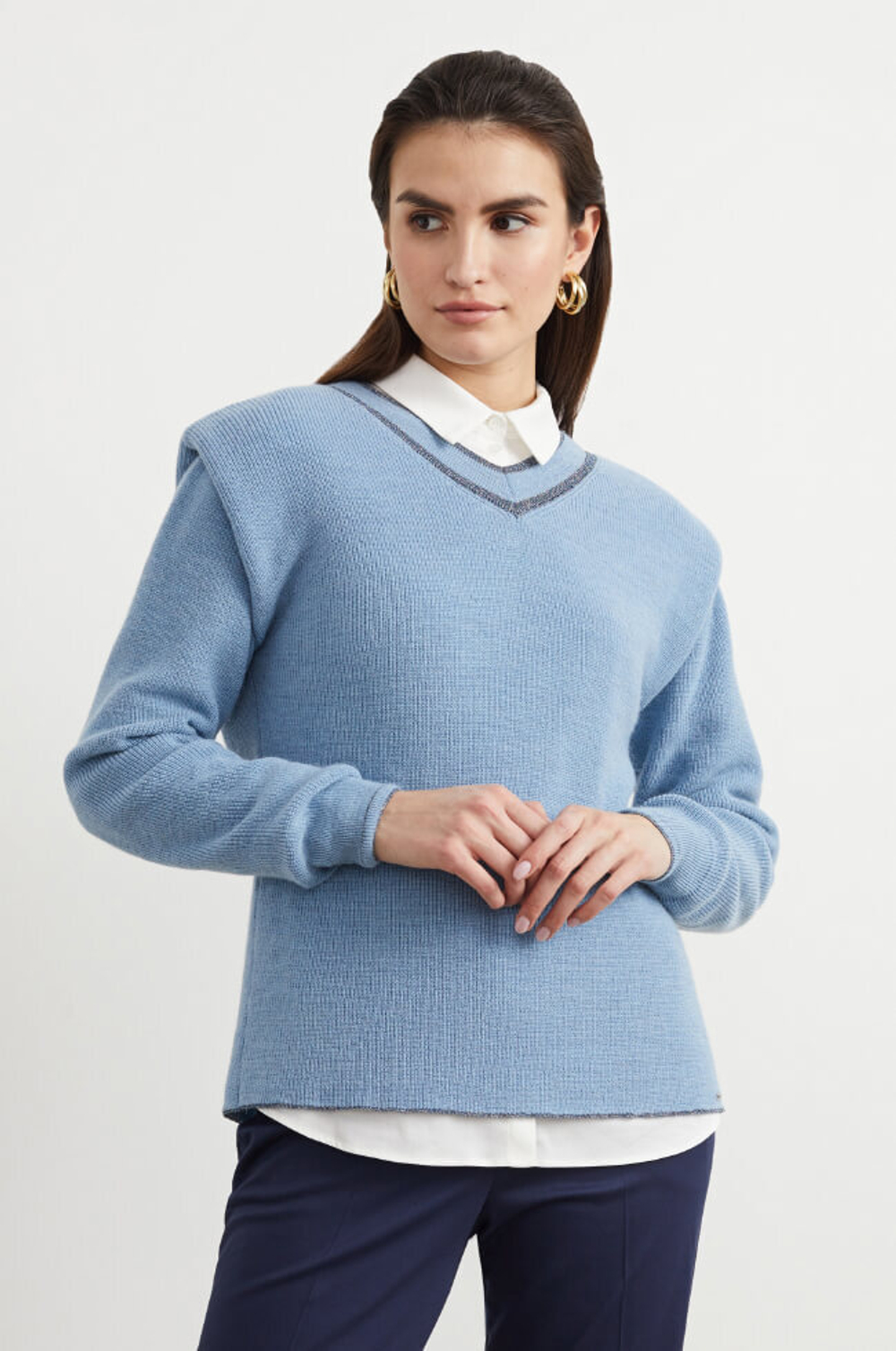 22285 Джемпер женский (дымчато-голубой)