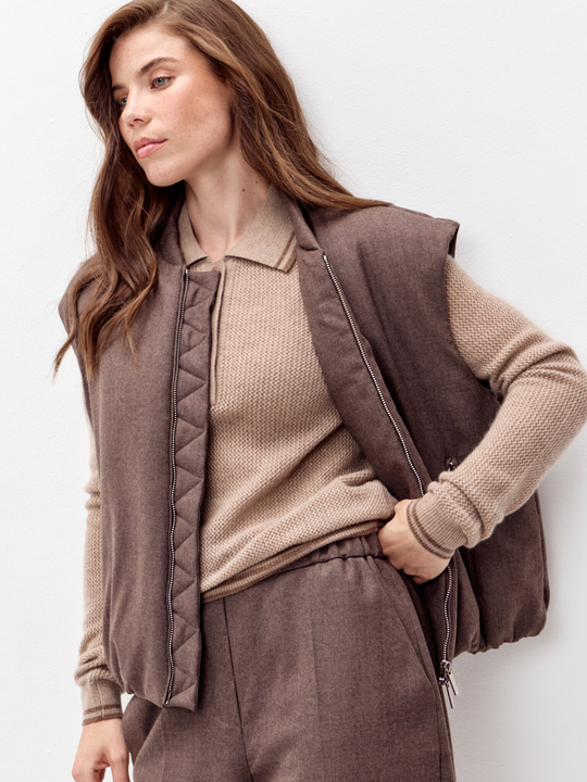 Жилет на молнии из шерсти