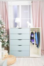 Комод 5 ящиков со штангой МДФ софт белый/ниагара