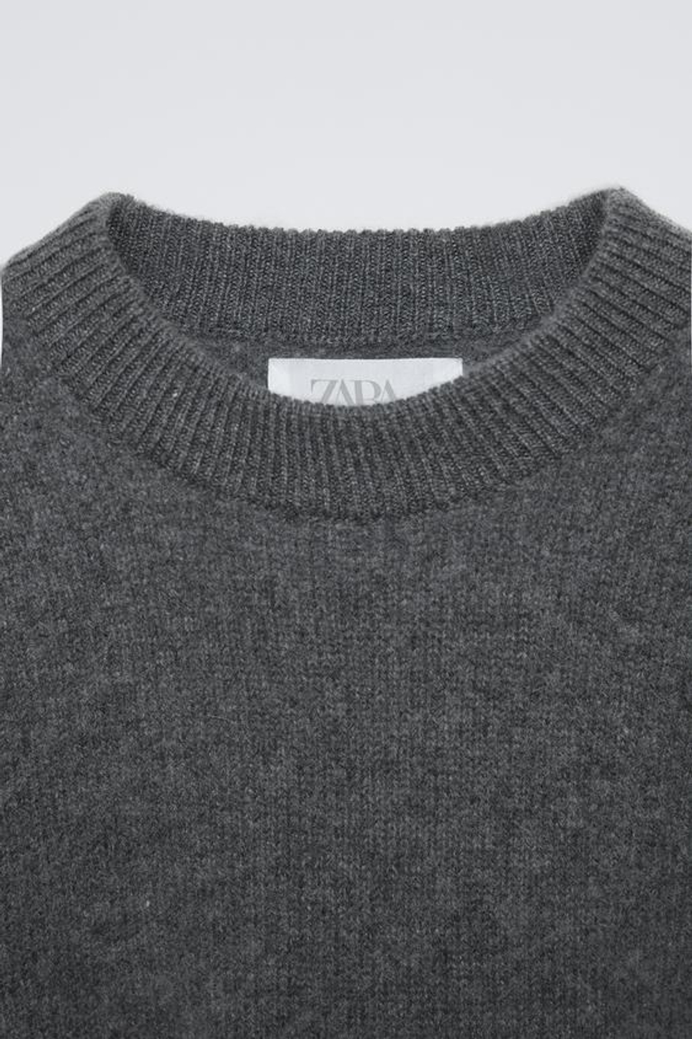 ZARA СВИТЕР ИЗ 100% КАШЕМИРА, МАРЕНГО С МЕЛАНЖЕВЫМ ЭФФЕКТОМ