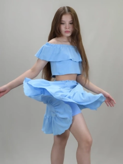 Юбка для девочки летняя с воланами ярусная