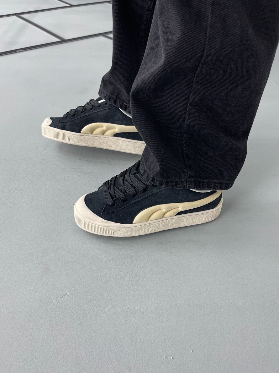 Кроссовки Puma SuedeXL #3960 (чёрн.-беж.)
