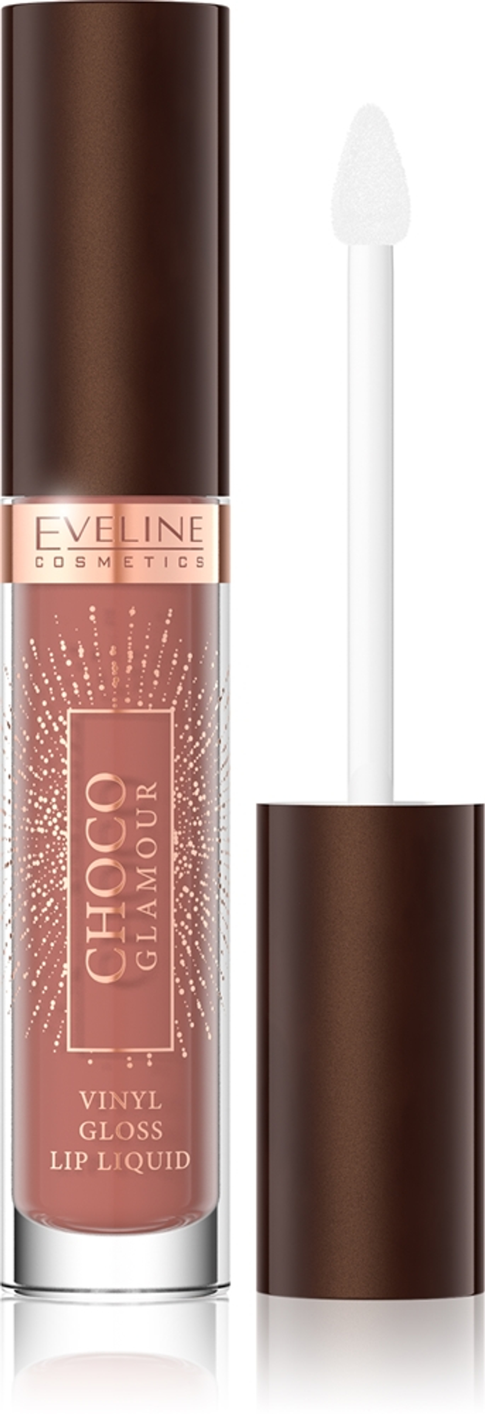 Eveline Cosmetics Choco Glamour - Увлажняющая блестящая помада оттенок 01 Ruby Chocolate, 4 ml