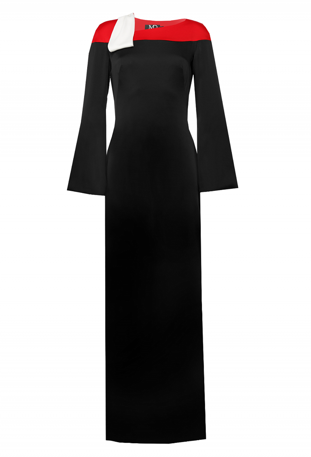 Вечернее платье чёрное с шарфиком на плече 36 -19FW