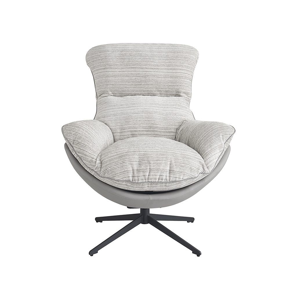 Кресло HUG серый в полоску, экокожа, шенилл