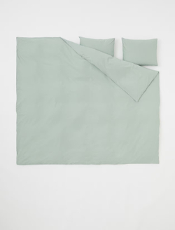 H&M Хлопковое двойное постельное белье, зеленый