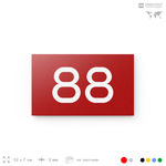 Табличка с номером 88 на дверь квартиры, для офиса, кабинета, аудитории, склада, красная 120х70 мм, Айдентика Технолоджи