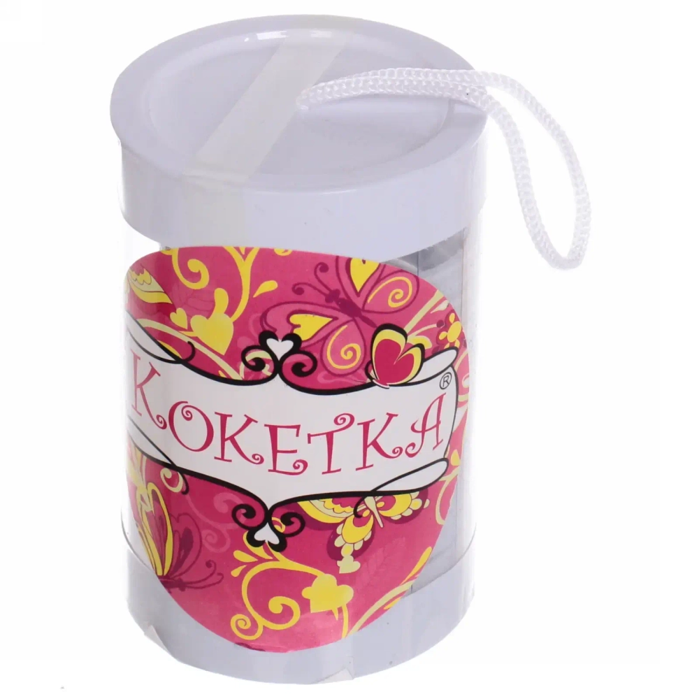 Резинки для волос детские в тубе 9шт «ЗАБАВА», цвет белый, d-4см (наклейка Кокетка)