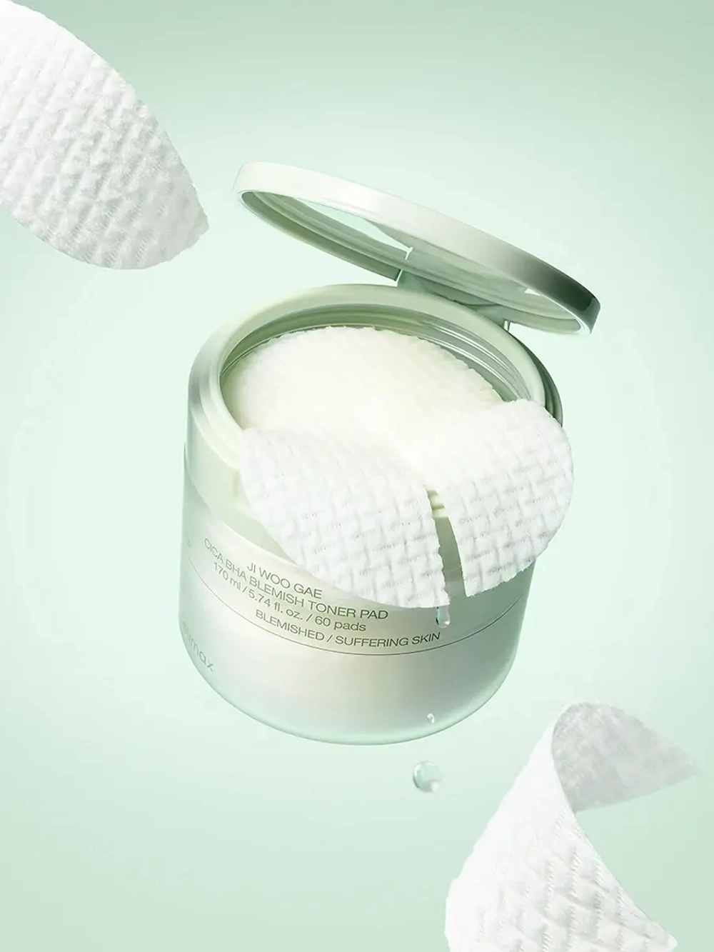 Celimax Успокаивающие тонер-пэды с кислотами и центеллой азиатской Ji Woo Gae Cica BHA Blemish Toner Pad 60 шт