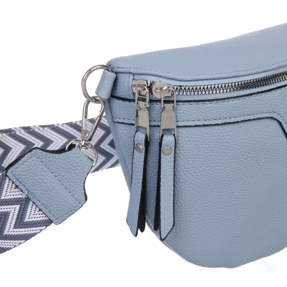 Сумка женская через плечо «ИМАНИ», цвет небесный, три кармана, 24*19*7*5см (лейбл Ultramarine)