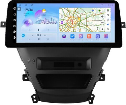Магнитола для Hyundai Elantra 5 MD 2013-2015 (перенос БК вниз, рамка LUX) - FarCar монитор 12.3" 2K QLED на Android 14, TS10, CarPlay, 4G SIM-слот