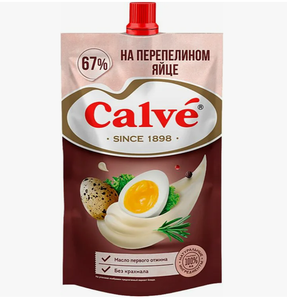 МАЙОНЕЗ CALVE С ПЕРЕПЕЛИНЫМ ЯЙЦОМ 67% Д/П 200ГР