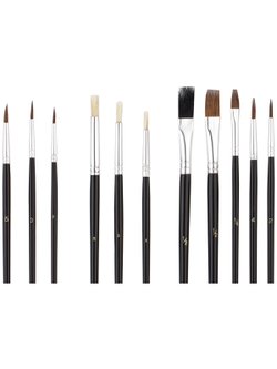 Набор кистей 15шт. пони, щетина, плоские, круглые (SB-3298)