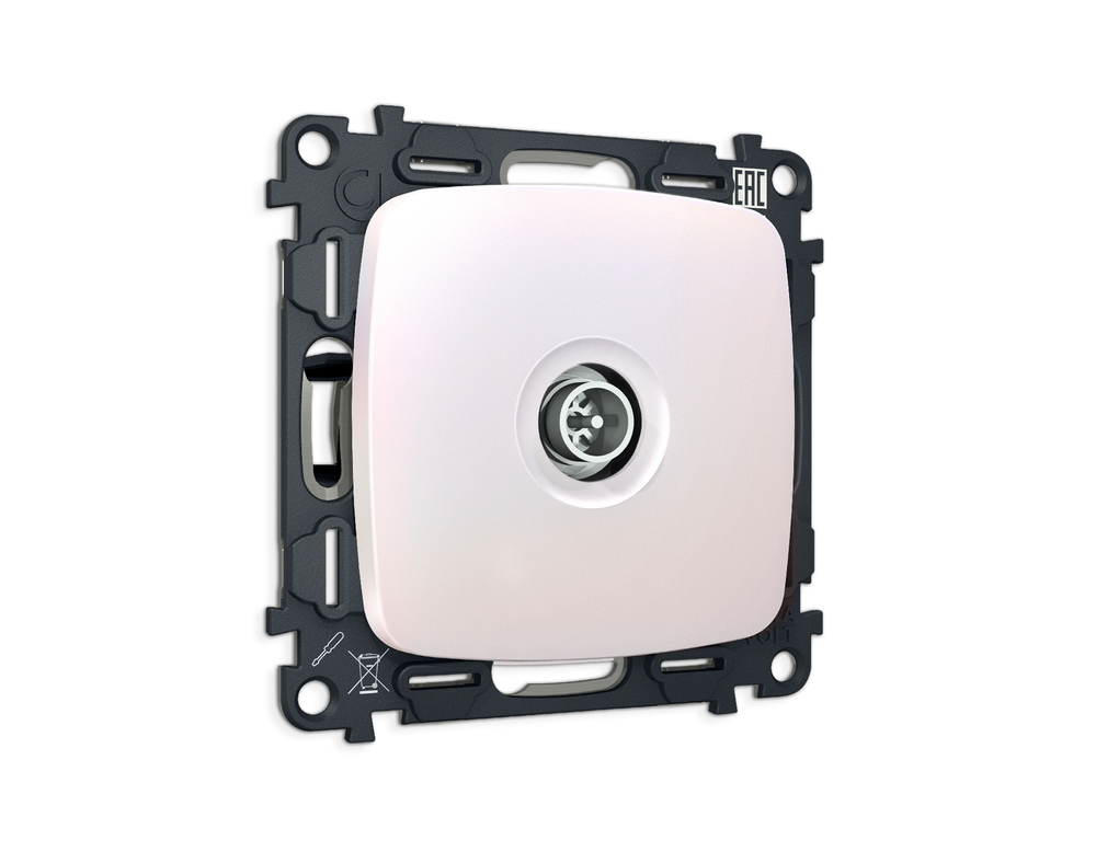 MO213005 Комплект механизма TV розетки оконечной экранированной 5-1000MHz 3dB OMEGA Жемчуг QUANT (OP2130, VM199)