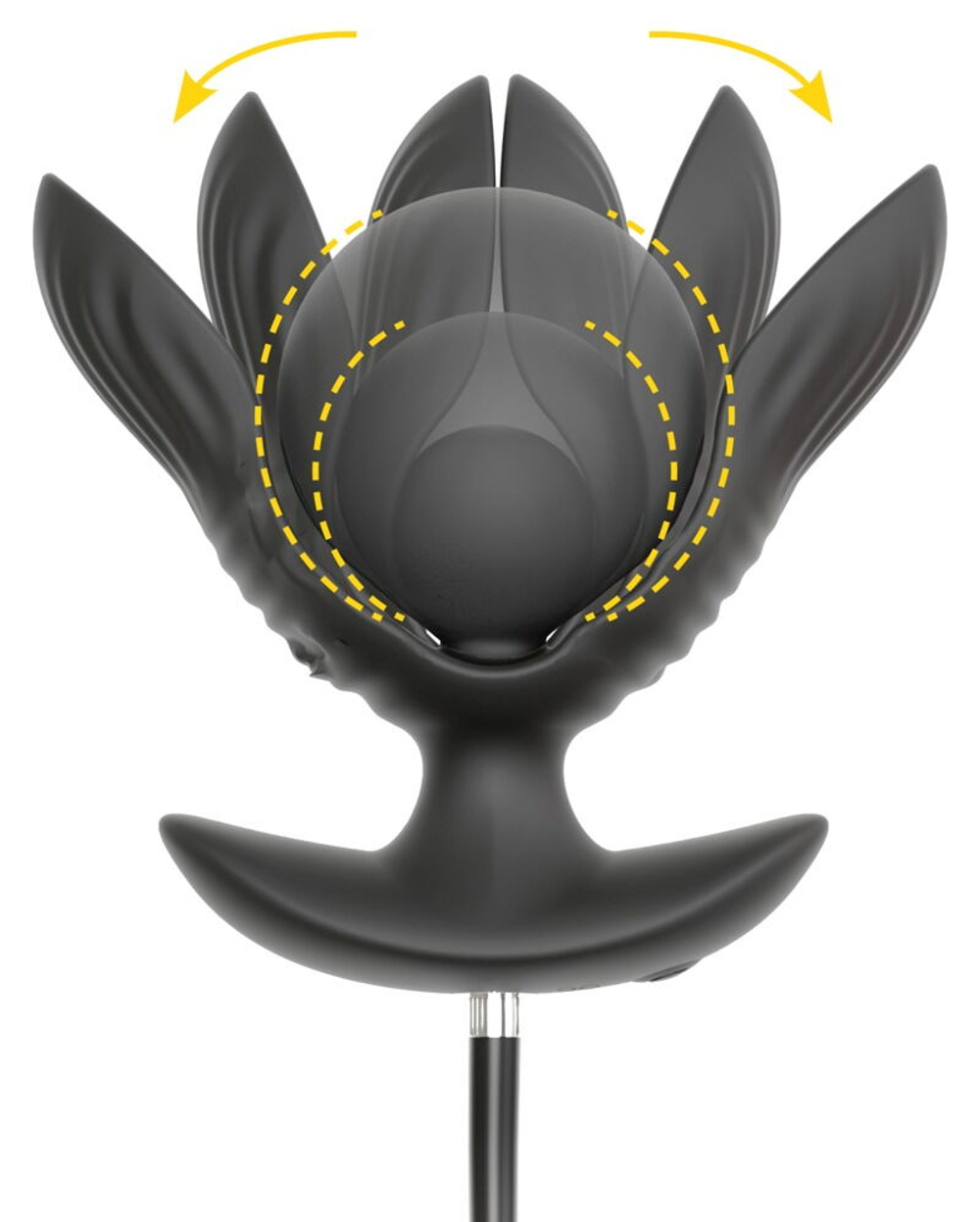 Черная расширяющаяся анальная пробка с вибрацией RC Inflatable Expander Plug with Vibration