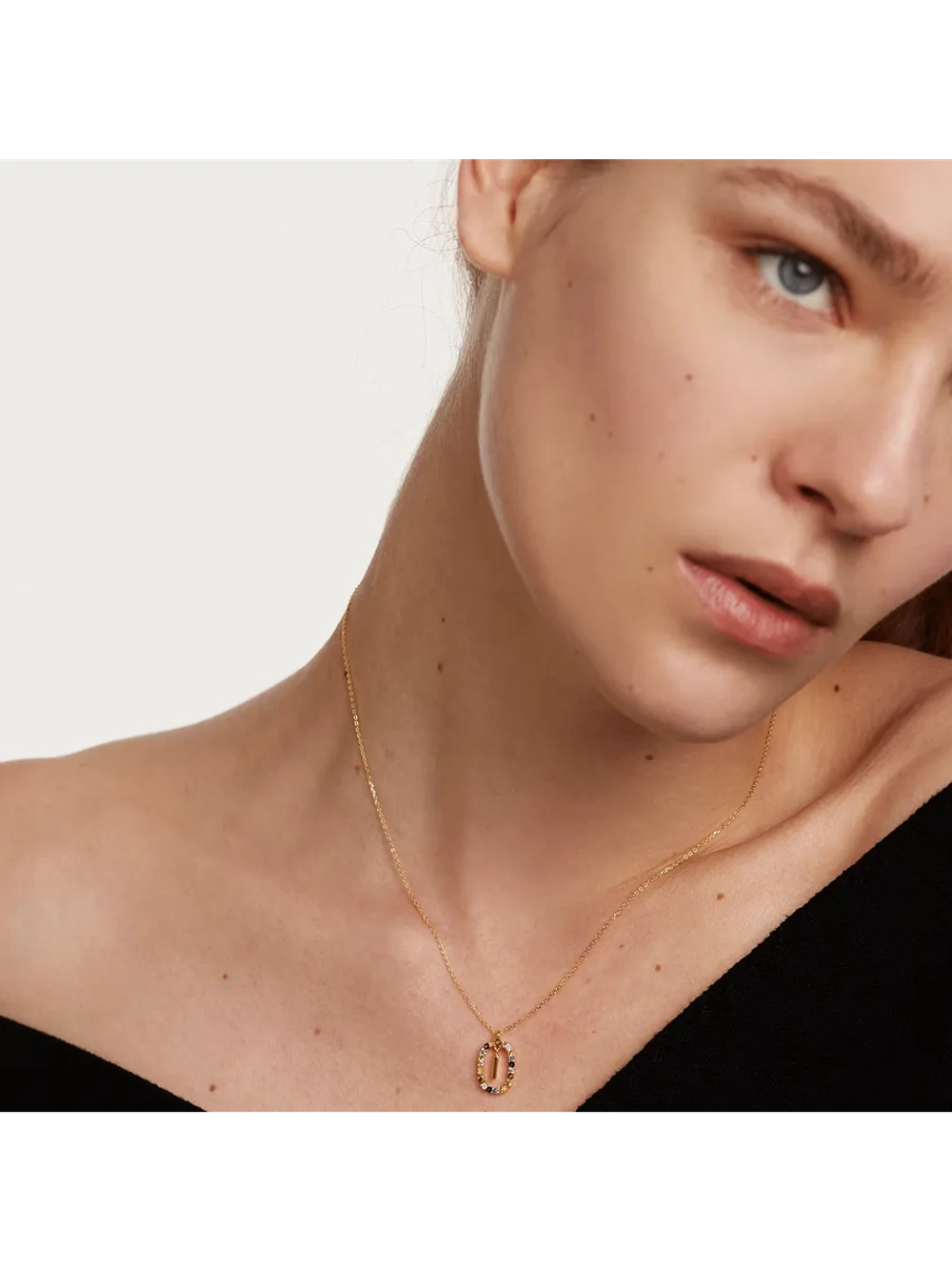 Колье Буква I серебро 925 пробы покрытое золотом