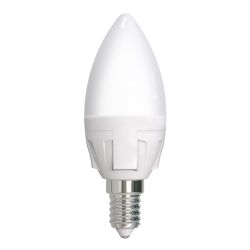 LED-C37 7W-6500K-E14-FR PLP01WH Лампа светодиодная. Форма свеча. матовая. Серия ЯРКАЯ. Дневной белый свет 6500K. Картон. ТМ Uniel