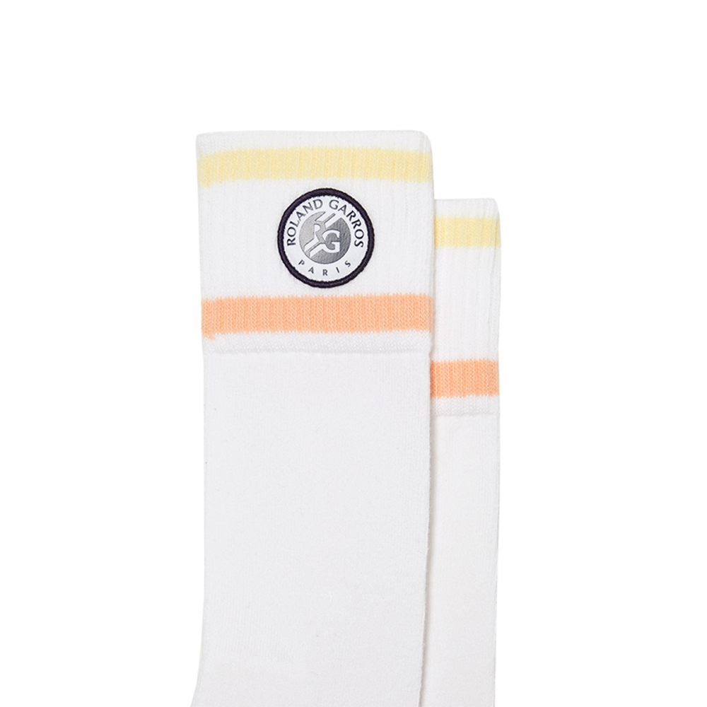 Теннисные носки Lacoste Sport Roland Garros Edition Striped Socks 1P - white/orange/green