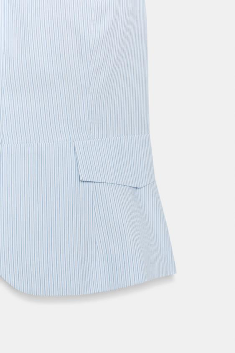 ZARA ТОП С КОРОТКИМИ РУКАВАМИ И ПУГОВИЦАМИ, СИНИЙ/БЕЛЫЙ