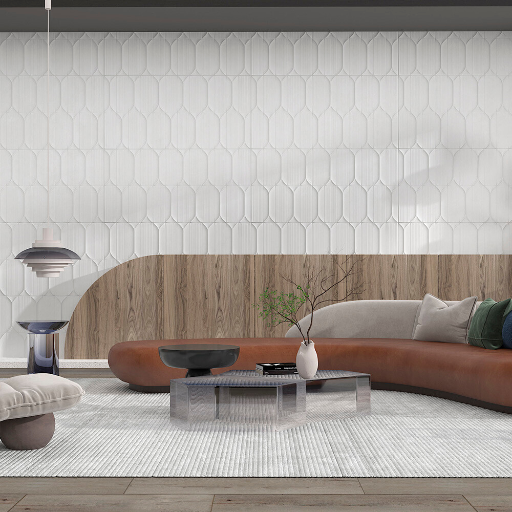 Керамогранит Lavelly Hexagon Relief светло-серый матовый 1200х600х8,5 мм (2 шт.=1,44 кв.м)