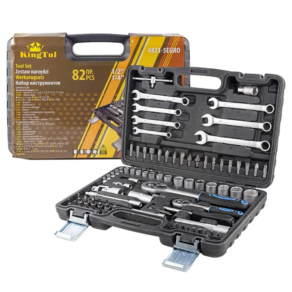Набор инструментов 82пр.1/2'',1/4''(6гр.) KINGTUL KT-4821-5EURO