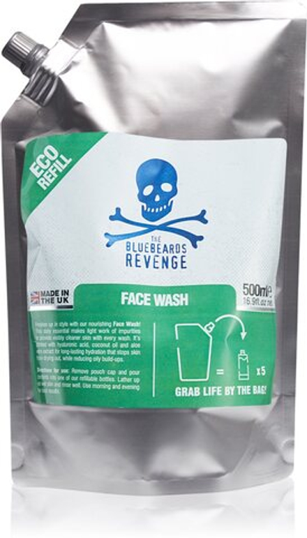 The Bluebeards Revenge Face Wash Refill Pouch - Запасной гель для умывания лица /   500  ml  / GTIN 5060297003264