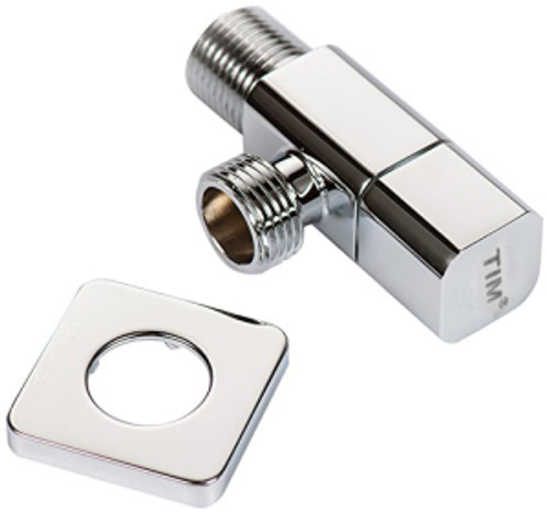 Кран уг.(хром) 1/2-1/2 КВАДР.(TIM)