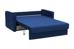 Диван Отто, шагающая еврокнижка, велюр, синий