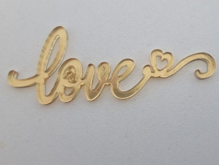 Топпер-мини без шпажки, золото «love»,6*2,1 см