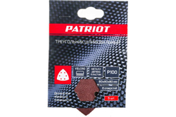 Треугольник шлифовальный на липучке (5 шт; 80х80х80 мм; Р100) PATRIOT 820010303