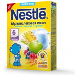 Каша Nestle мультизлаковая с яблоком,черникой и малиной 200 гр