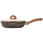 Сковорода 26*6,5см с ручкой и стекл. крышкой «Granit ultra» (black-gold) сгбг261а