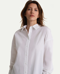Классическая рубашка удлинённого силуэта из хлопка-поплина