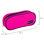 Пенал-косметичка BRAUBERG овальный полиэстер "Pink" 22х9х5 см (3 штуки в упаковке)