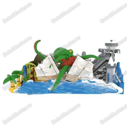 Надувная горка "Мир пиратов"