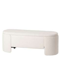 Банкетка Taks с местом для хранения букле белый