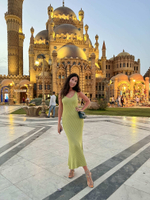 Платье MOREON с открытым декольте, салатовый