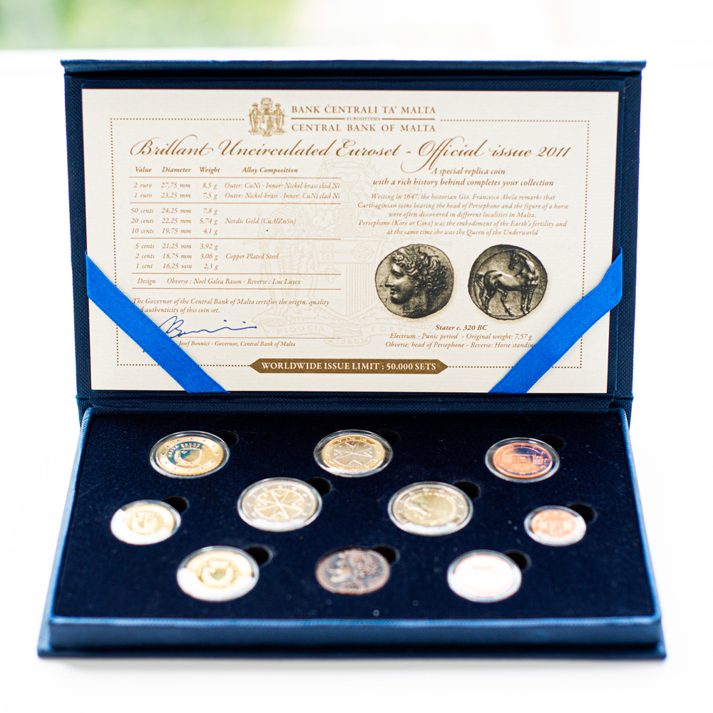 Malta 2011 Brilliant Uncirculated (BU) Euro Coin Set – Including 2 Euro Commemorative Coin
